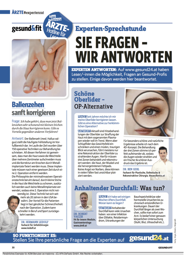 gesund&fit | Korrektur der Oberlider